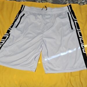 Men's Athletic Shorts in White with Black Accents Size 4XL